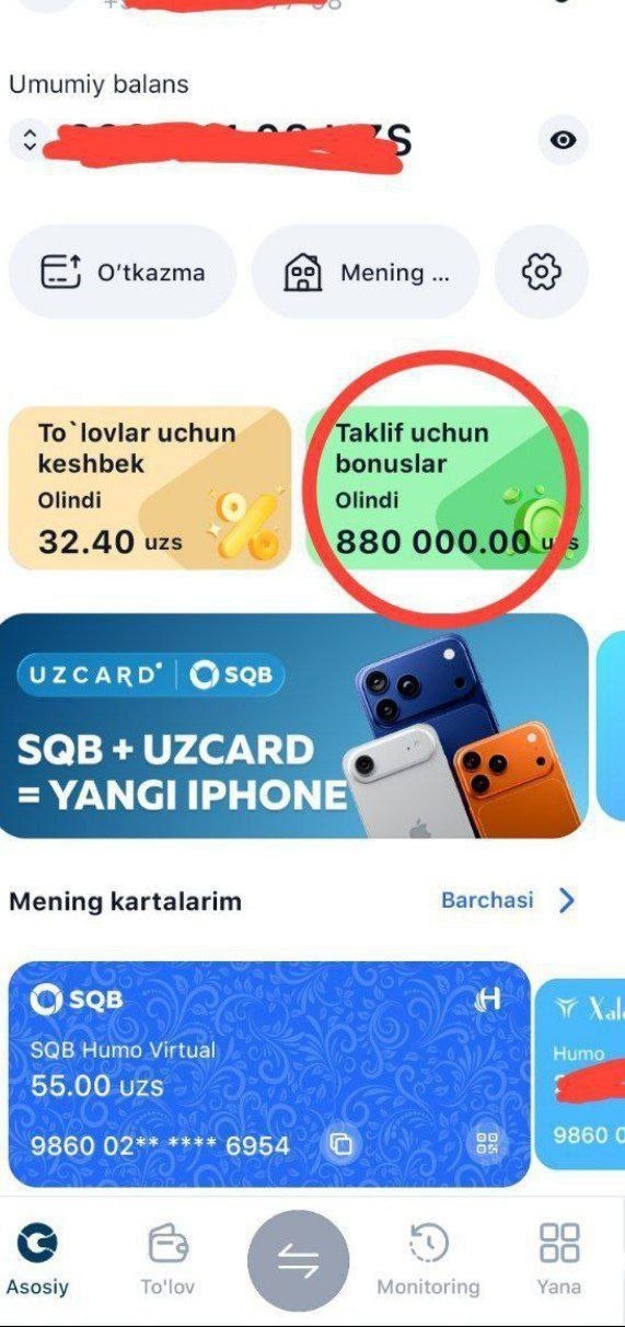 Sanoat Qurilish Bank referal uchun 10 000 dan beryapti