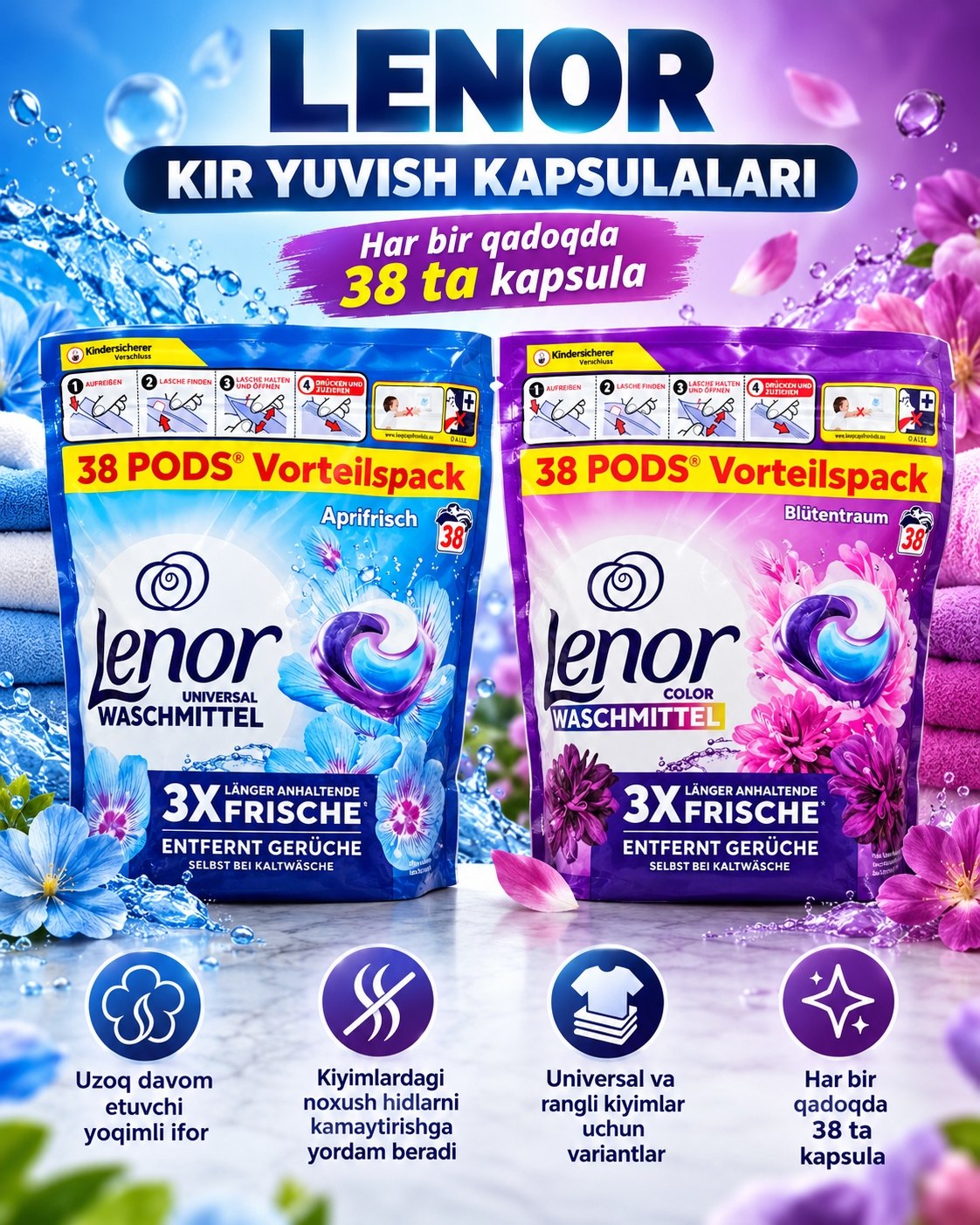 LENOR KIR YUVISH KAPSULALARI
