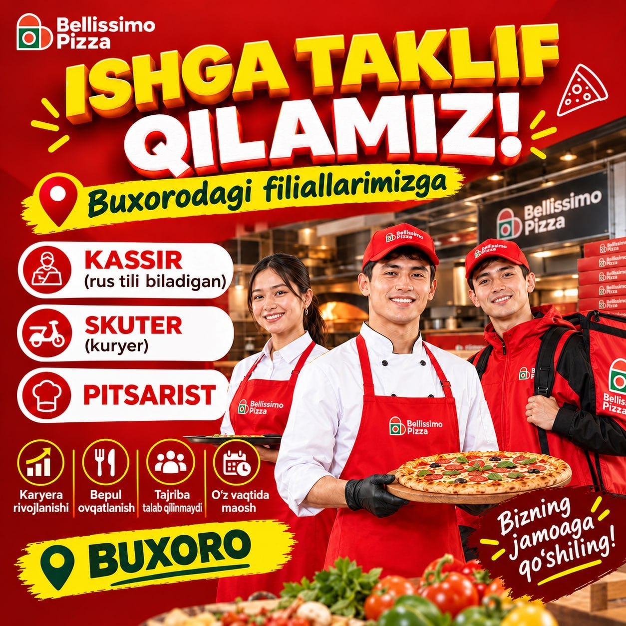 BUXORODA ISHGA TAKLIF QILAMIZ