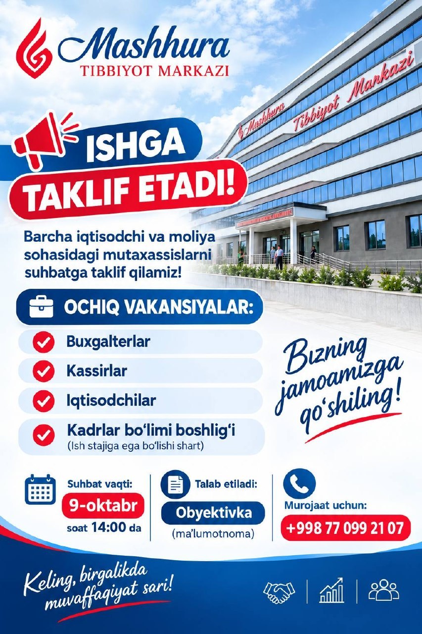 Mashhura tibbiyot markazi iqtisodchi va moliya