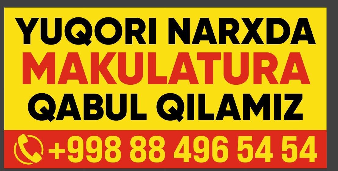 Yuqori narxda MAKULATURA olamiz