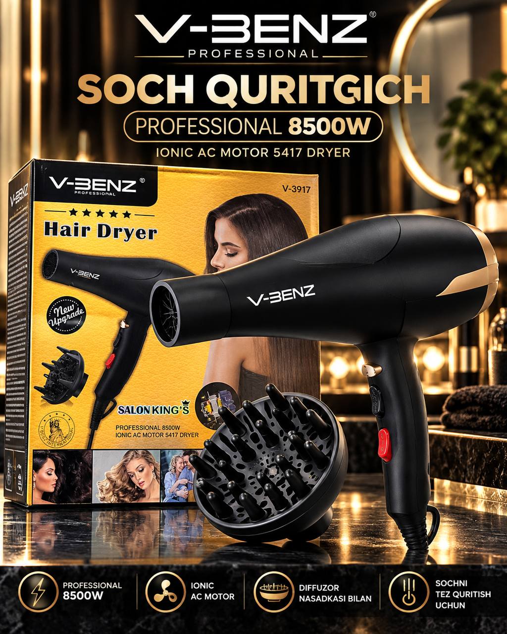V-BENZ PROFESSIONAL — 8500W soch quritgich