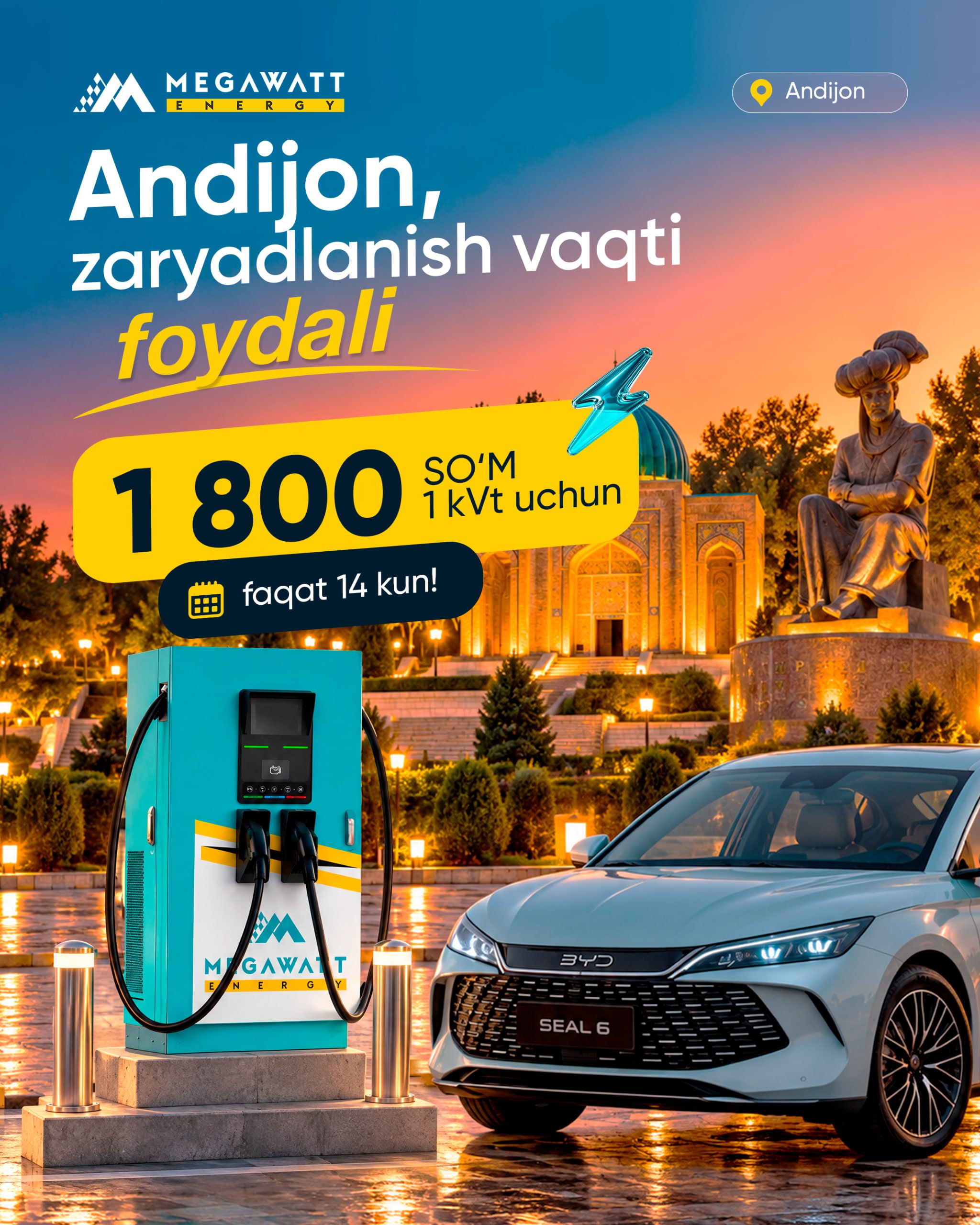 Elektromobillar uchun qulay quvvatlash xizmati endi