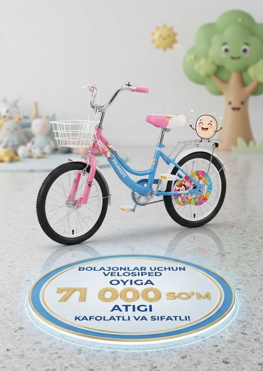 Bolalar uchun mustahkam velosiped — xavfsiz va yorqin