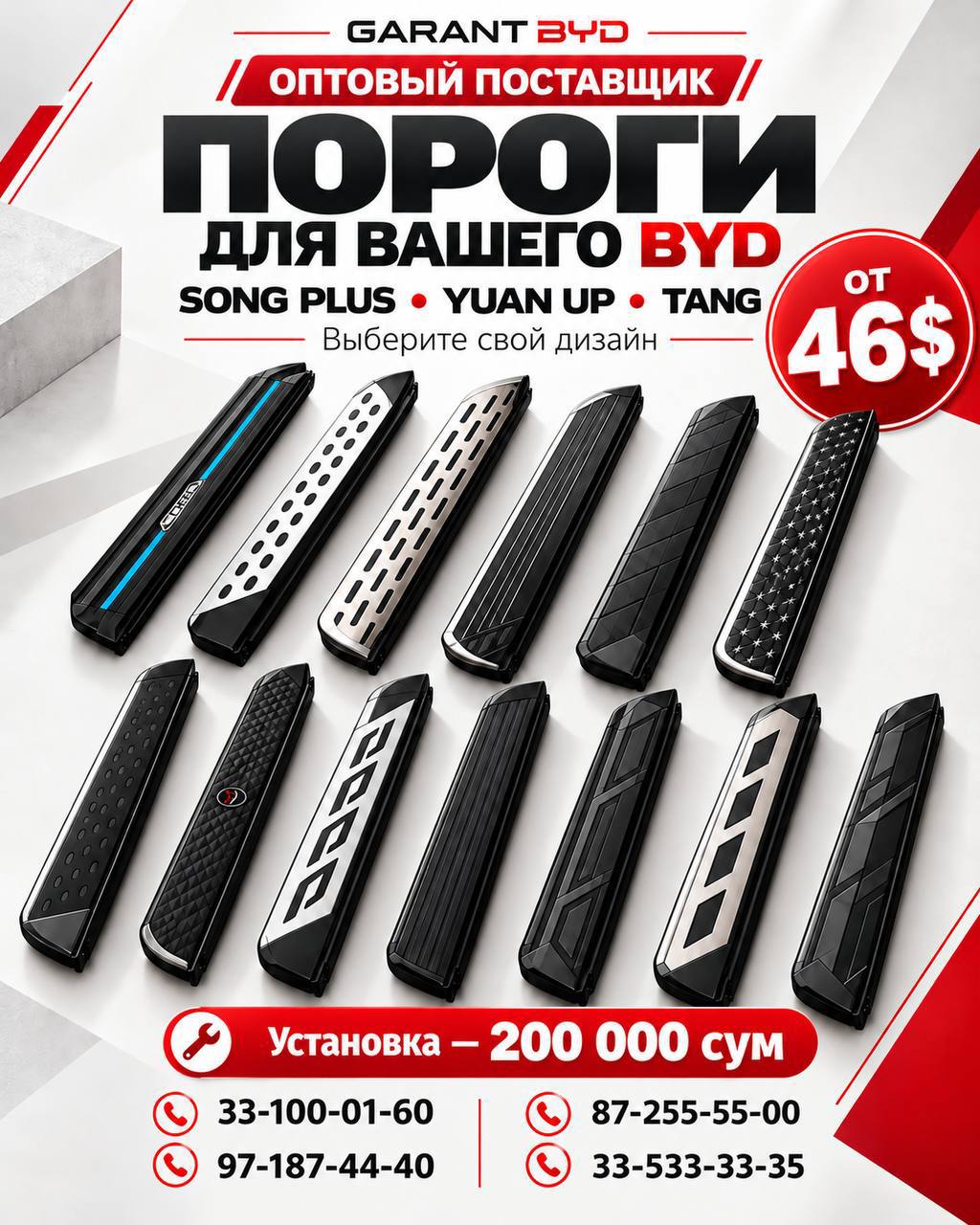 BYD avtomobillari uchun paroglar