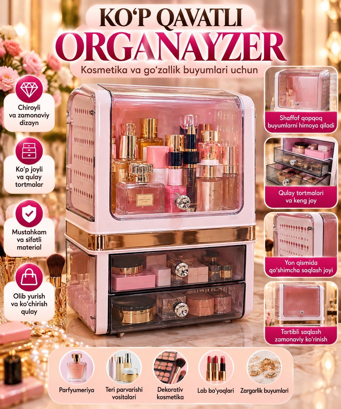 Ko'p qavatli organizator — zamonaviy dizayn