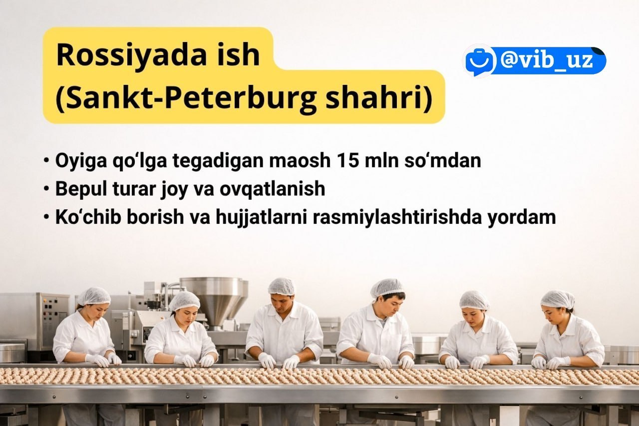 Sankt-Peterburgdagi qandolat fabrikasida ISH