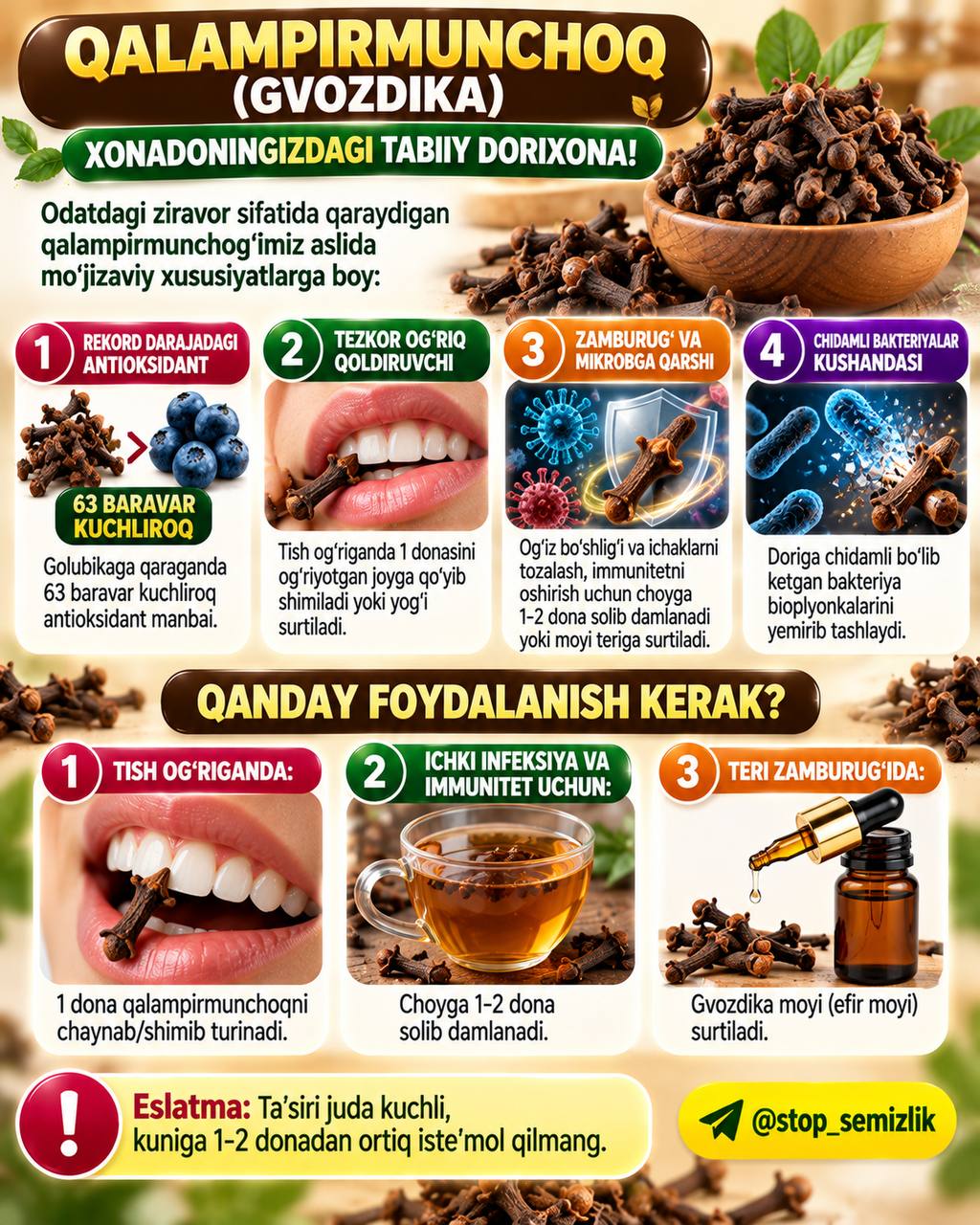 Tish og‘rig‘i — qalampirmunchoq moyi vaqtincha
