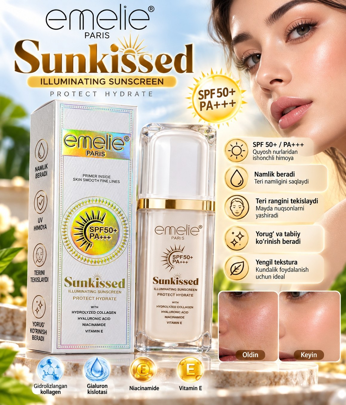 Emelie Paris Sunkissed Illuminating Sunscreen