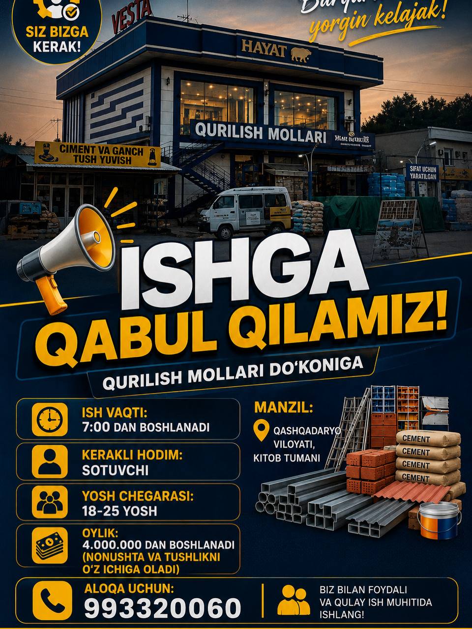 ISHGA TAKLIF QILAMIZ