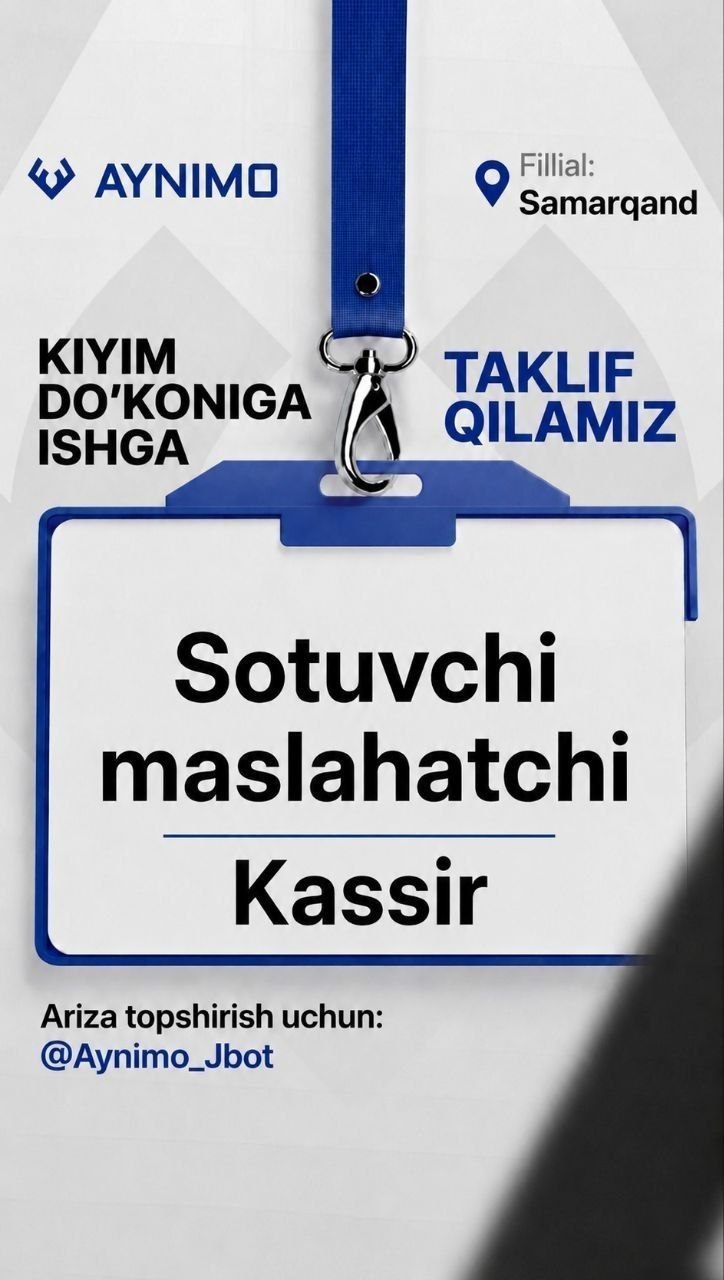 "AYNIMO" erkaklar kiyim do‘koni tarmoqlari Samarqand