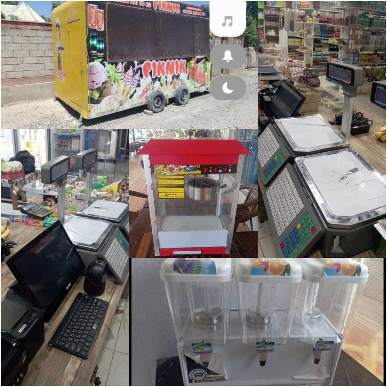 Elektron tarozi, suv apparati, popkorn apparati