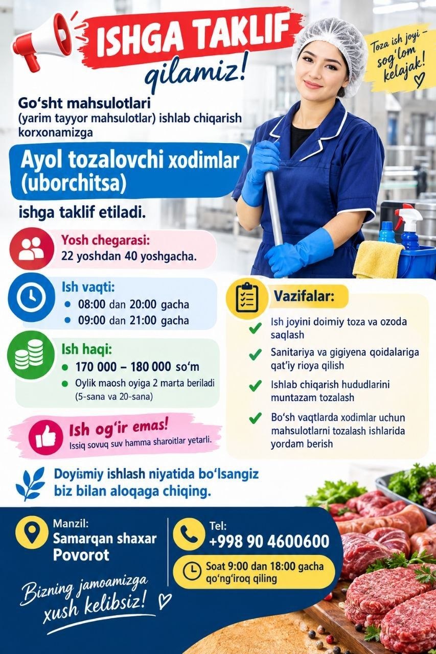 ISHGA TAKLIF qilamiz