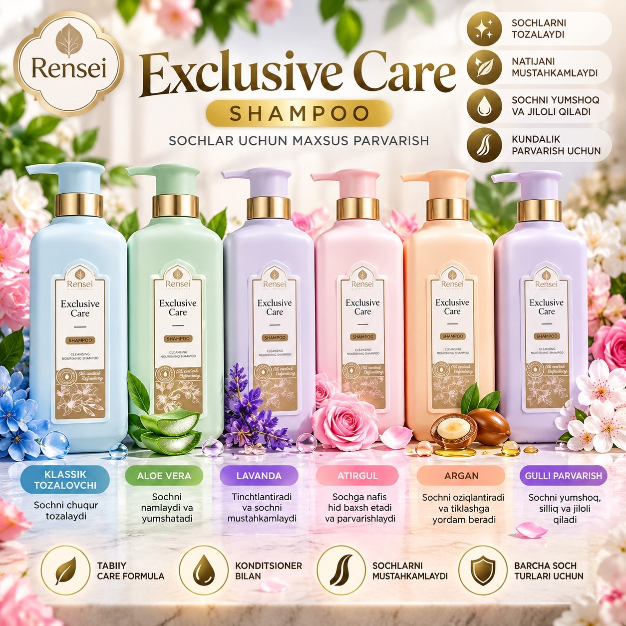 Rensei Exclusive Care — sochlar uchun parvarish